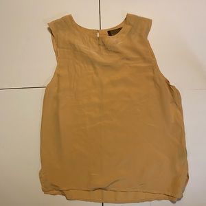 Reformation peach yellow silk sleeveless top shirt